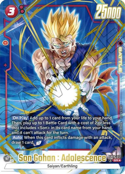 Son Gohan : Adolescence - FB08-012 (Alternate Art)