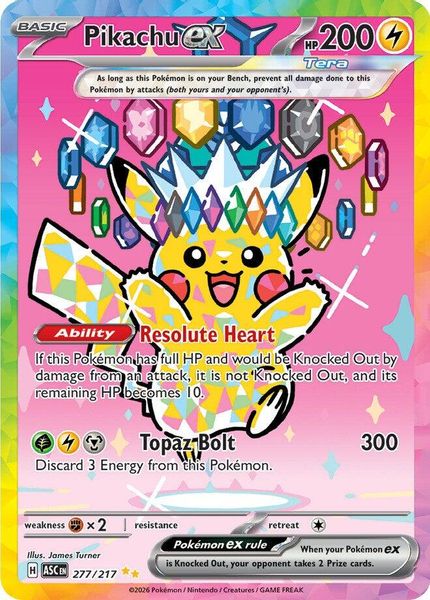 Pikachu ex - Mega Evolução – Heróis Excelsos