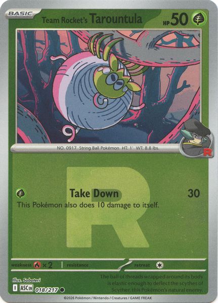 Team Rocket's Tarountula (Team Rocket) - Mega Evolução – Heróis Excelsos