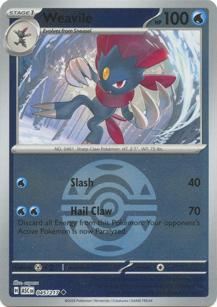 Weavile - 045/217 (Dusk Ball) - Mega Evolução – Heróis Excelsos