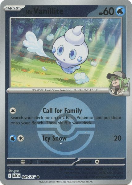 N's Vanillite (Poke Ball) - Mega Evolução – Heróis Excelsos