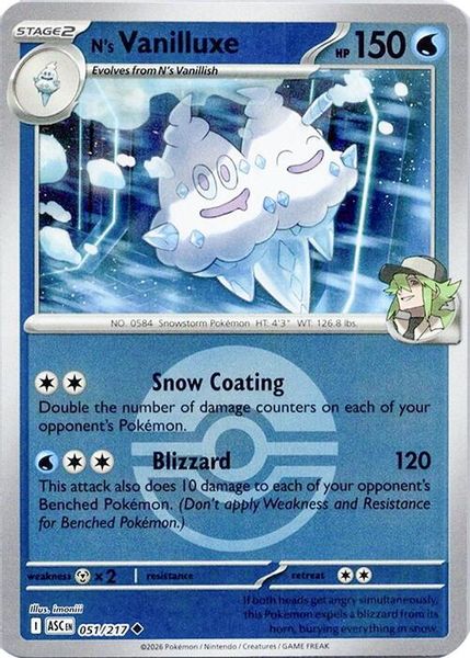 N's Vanilluxe (Poke Ball) - Mega Evolução – Heróis Excelsos