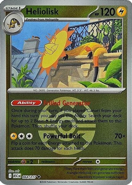 Heliolisk - 064/217 (Quick Ball) - Mega Evolução – Heróis Excelsos
