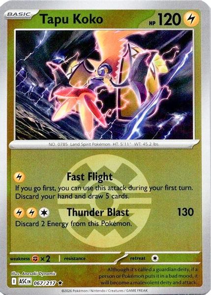 Tapu Koko (Quick Ball) - Mega Evolução – Heróis Excelsos