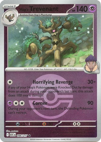 Hop's Trevenant - 096/217 (Poke Ball) - Mega Evolução – Heróis Excelsos