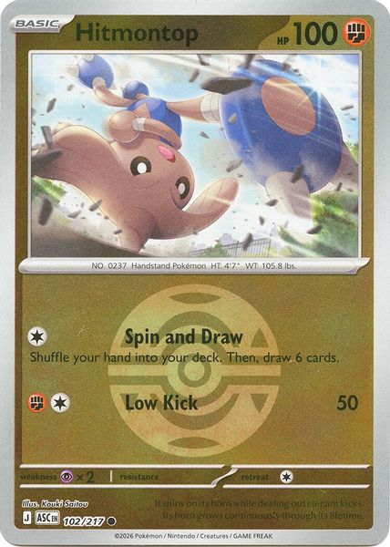 Hitmontop - 102/217 (Dusk Ball) - Mega Evolução – Heróis Excelsos