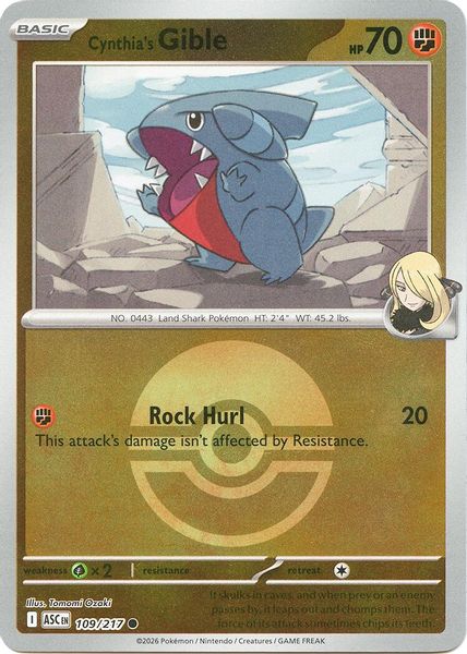Cynthia's Gible (Poke Ball) - Mega Evolução – Heróis Excelsos