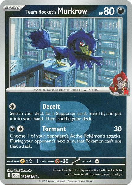 Team Rocket's Murkrow (Team Rocket) - Mega Evolução – Heróis Excelsos