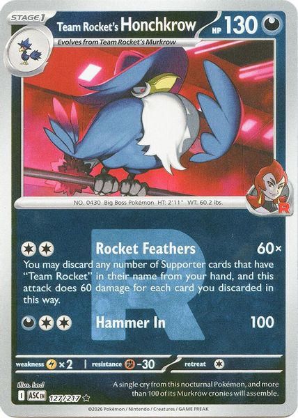 Team Rocket's Honchkrow (Team Rocket) - Mega Evolução – Heróis Excelsos