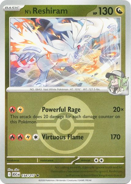 N's Reshiram (Poke Ball) - Mega Evolução – Heróis Excelsos