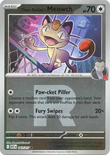 Team Rocket's Meowth (Team Rocket) - Mega Evolução – Heróis Excelsos