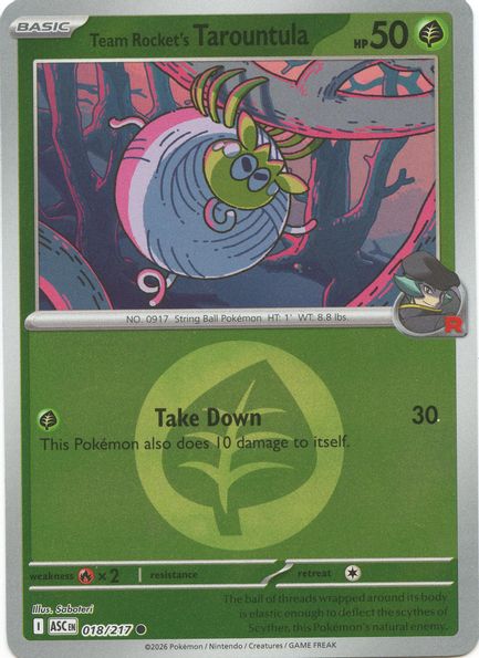 Team Rocket's Tarountula (Energy Symbol Pattern) - Mega Evolução – Heróis Excelsos