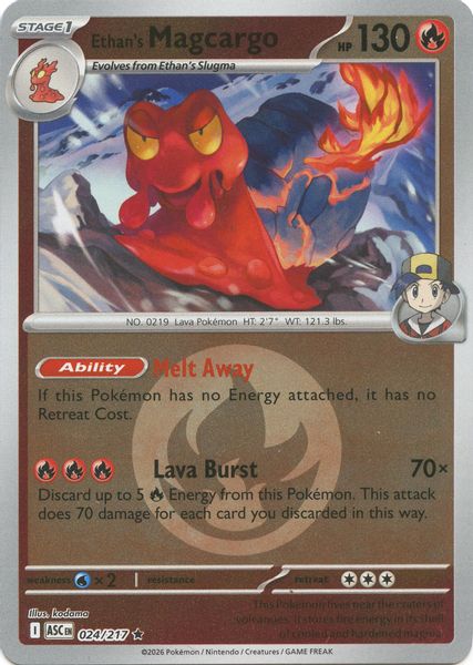 Ethan's Magcargo - 024/217 (Energy Symbol Pattern) - Mega Evolução – Heróis Excelsos