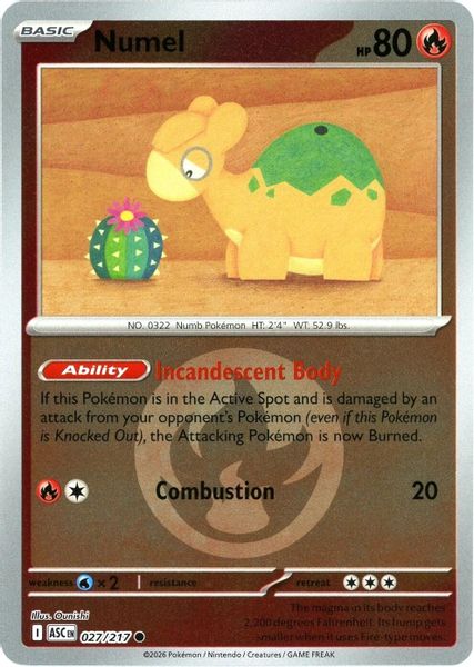 Numel - 027/217 (Energy Symbol Pattern) - Mega Evolução – Heróis Excelsos