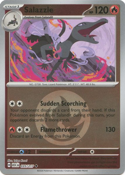 Salazzle - 035/217 (Energy Symbol Pattern) - Mega Evolução – Heróis Excelsos