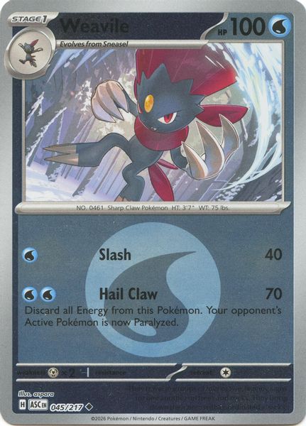 Weavile - 045/217 (Energy Symbol Pattern) - Mega Evolução – Heróis Excelsos