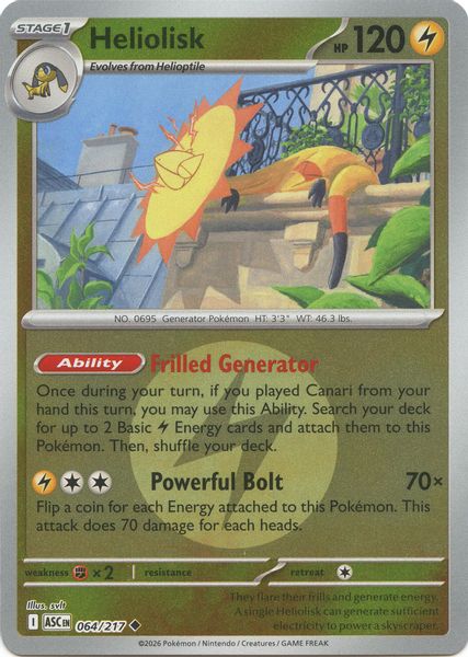 Heliolisk - 064/217 (Energy Symbol Pattern) - Mega Evolução – Heróis Excelsos
