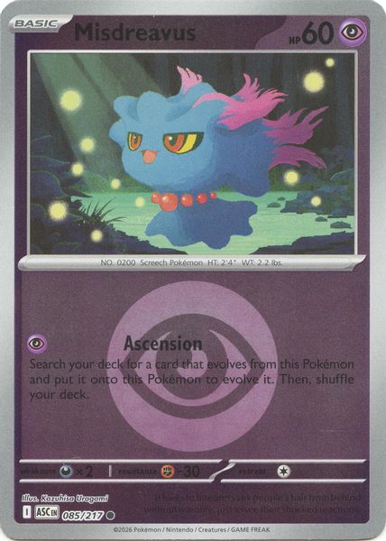 Misdreavus - 085/217 (Energy Symbol Pattern) - Mega Evolução – Heróis Excelsos