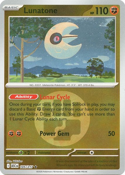 Lunatone (Energy Symbol Pattern) - Mega Evolução – Heróis Excelsos