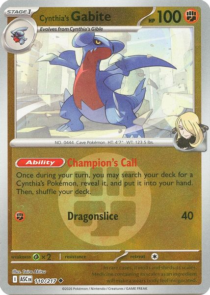 Cynthia's Gabite (Energy Symbol Pattern) - Mega Evolução – Heróis Excelsos