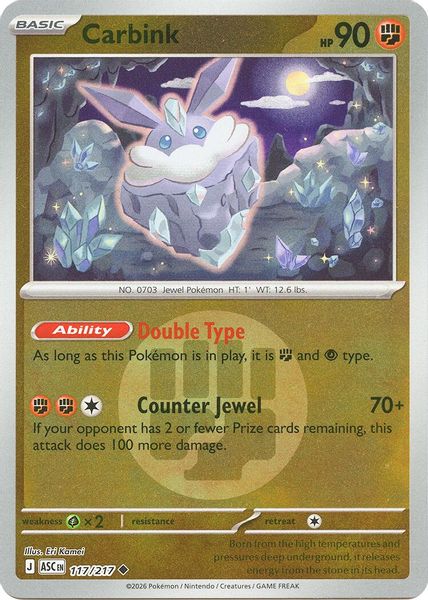 Carbink - 117/217 (Energy Symbol Pattern) - Mega Evolução – Heróis Excelsos