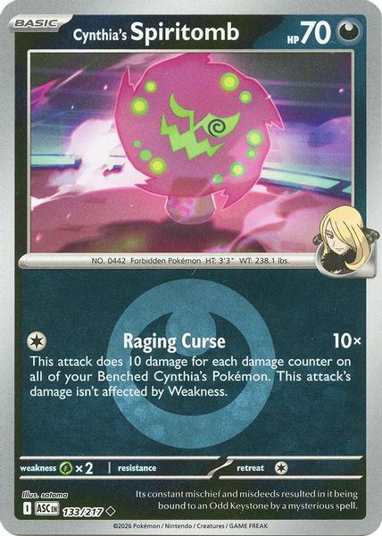 Cynthia's Spiritomb - 133/217 (Energy Symbol Pattern) - Mega Evolução – Heróis Excelsos