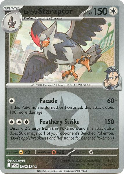 Larry's Staraptor - 170/217 (Energy Symbol Pattern) - Mega Evolução – Heróis Excelsos
