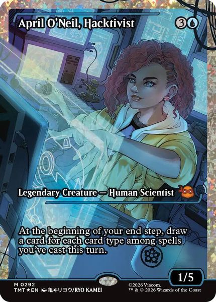 April O'Neil, Hacktivist (0292) (Showcase) (Fracture Foil) - Teenage Mutant Ninja Turtles