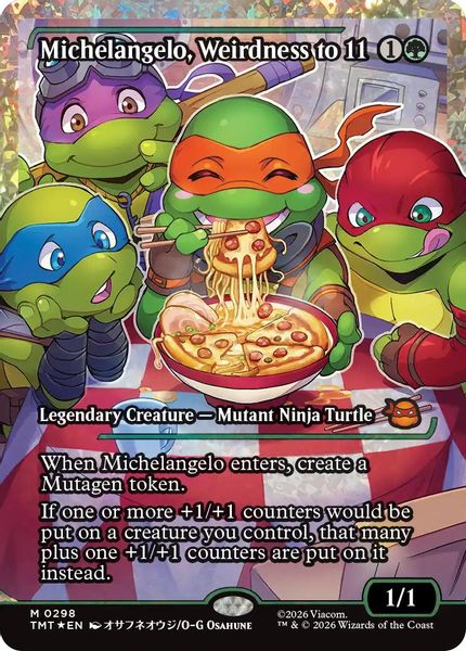 Michelangelo, Weirdness to 11 (Showcase) (Fracture Foil) - Teenage Mutant Ninja Turtles