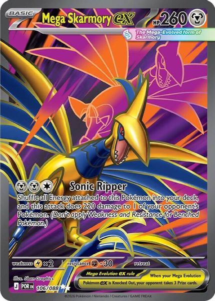 Mega Skarmory ex 106/088 - Mega Evolução – Equilíbrio Perfeito (ME03: Perfect Order)