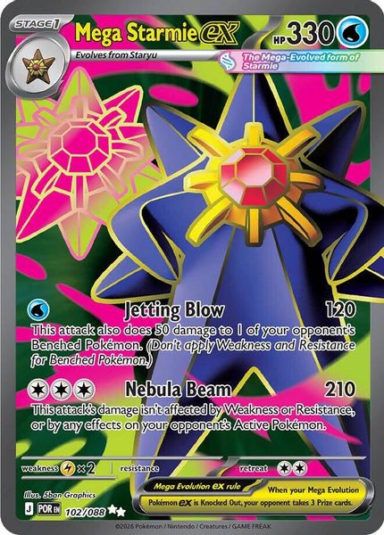 Mega Starmie ex 102/088 - Mega Evolução – Equilíbrio Perfeito (ME03: Perfect Order)