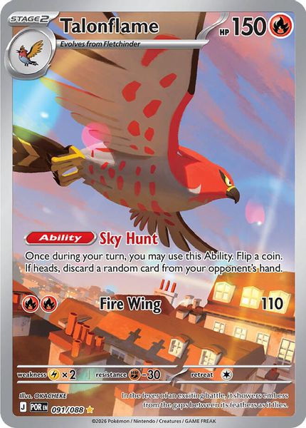 Talonflame 091/088 Illustration Rare de Mega Evolução: Equilíbrio Perfeito (ME03: Perfect Order)