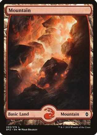 20 Battle for Zendikar Mountain # 265 MTG Basic Full Art Land Lot Magic 