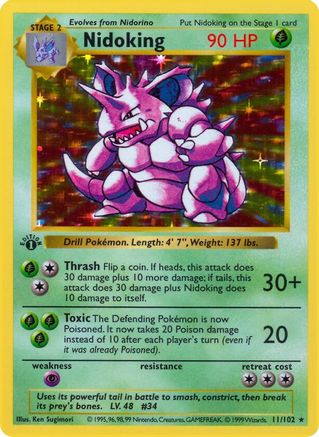 Base Set (Shadowless) Nidoking #011