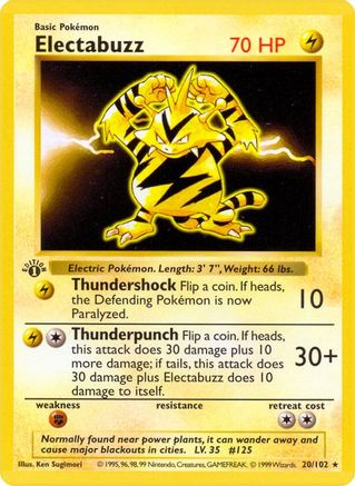 Base Set (Shadowless) Electabuzz #020