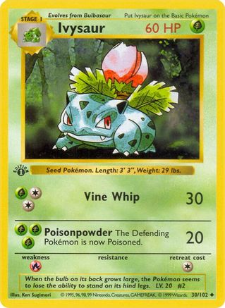 Base Set (Shadowless) Ivysaur #030
