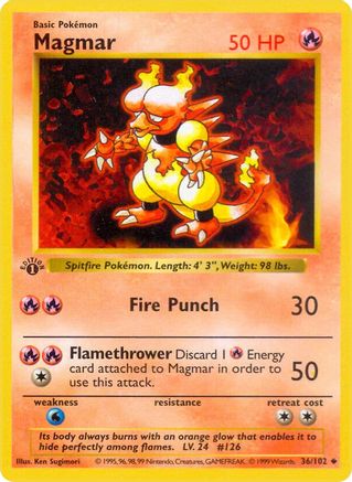 Base Set (Shadowless) Magmar #036