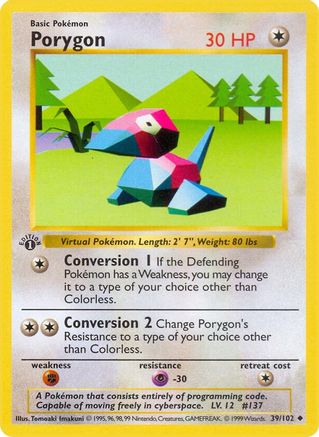 Base Set (Shadowless) Porygon #039