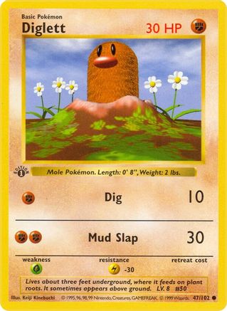 Base Set (Shadowless) Diglett #047