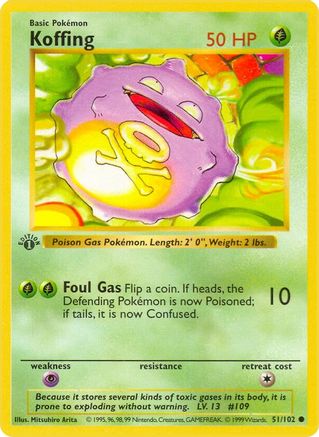 Base Set (Shadowless) Koffing #051
