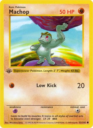 Base Set (Shadowless) Machop #052