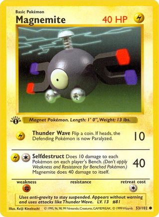 Base Set (Shadowless) Magnemite #053
