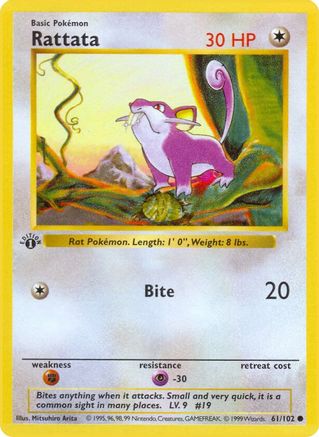 Base Set (Shadowless) Rattata #061