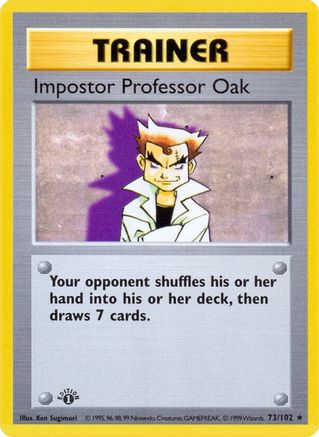 Base Set (Shadowless) Impostor Professor Oak #073