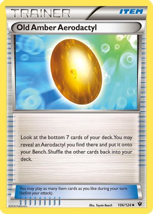 XY - Fates Collide Old Amber Aerodactyl #106
