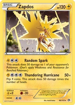 Deck Exclusives Zapdos - 46/113 (BW Legendary Treasures) #046