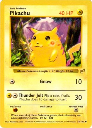 Miscellaneous Cards & Products Pikachu - 58/102 (E3 Stamped with Red Cheeks) #058