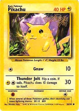 Miscellaneous Cards & Products Pikachu - 58/102 (PokeTour 1999) #058
