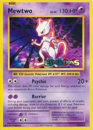 Mewtwo (XY Evolutions Prerelease) 51 XY Black Star Promos Pokémon card