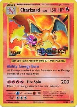 Charizard (XY Evolutions Staff Prerelease) - XY Promos - Pokemon